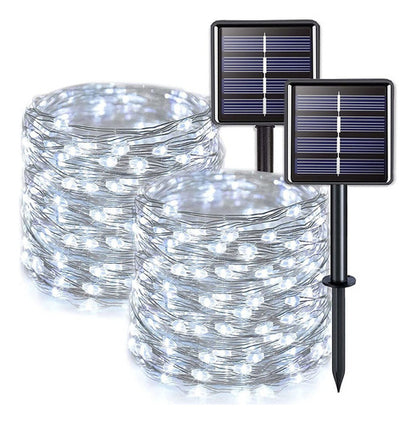 Paquete de 2 Series de Luces Solares LED de 32 metros – Iluminación Automática y Resistente al Agua - Metacompras