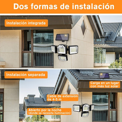 Lámpara Solar LED 192 en Jardín - Iluminación Inteligente y Resistente al Agua