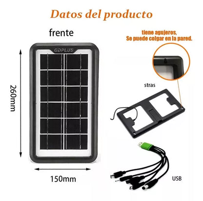 Panel Solar Cargador Portatil 3w Celular Usb - Metacompras