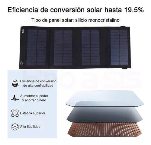 Cargador Solar Portatil Plegable De Panel 20w Puertos Usb – Metacompras