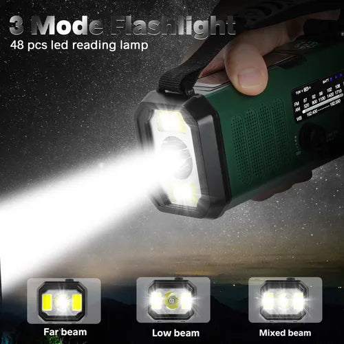Radio Solar de Emergencia con Cargador de Teléfono 10000 mAh - Kit Completo - Metacompras