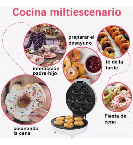Máquina de Donas 1200W para Desayuno en Casa - Fácil y Rápida de Usar