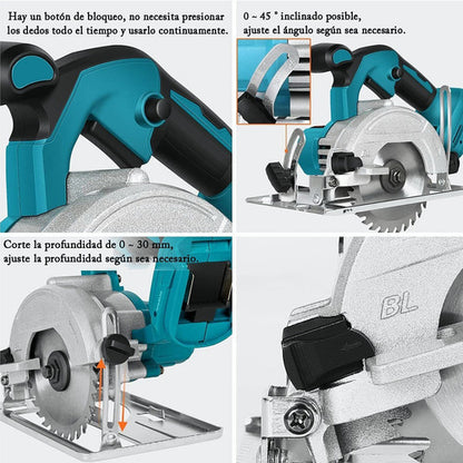 Sierra Circular Eléctrica Recargable 1500W - Portátil y de Corte Preciso - Metacompras