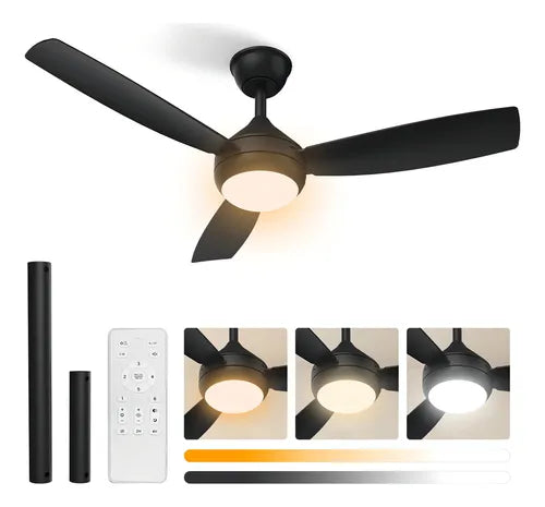 Ventilador de Techo Silencioso con Luz LED y Control Remoto 106cm