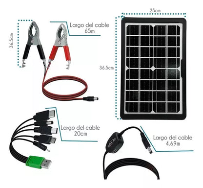 Cargador Panel Solar Portátil 15W 6-16V USB - Metacompras