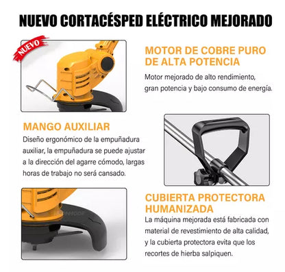 Desbrozadora Eléctrica Inalámbrica IRONHOOF 21V - Potente y Ligera para Jardín