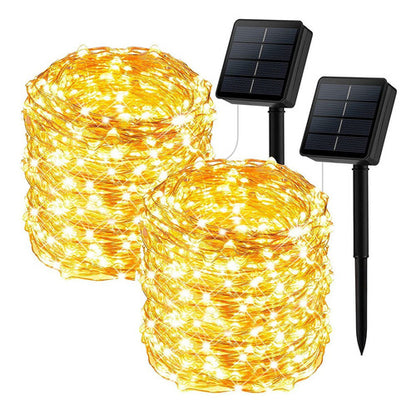 Paquete de 2 Series de Luces Solares LED de 32 metros – Iluminación Automática y Resistente al Agua - Metacompras