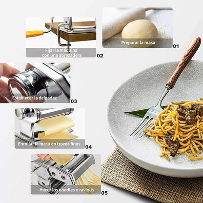 Máquina para Hacer Pasta Fresca en Acero Inoxidable - Ajustable y Duradera
