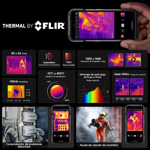 Celular Ulefone Armor 27t Cámara Termográfica Flir Rugged Phone 256gb Rom Dual Sim Android 14 Smartphone 30w Carga Inalámbrica