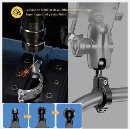 Soporte Antirrobo para Celular de Moto y Bicicleta - 360º Ajustable y Seguro