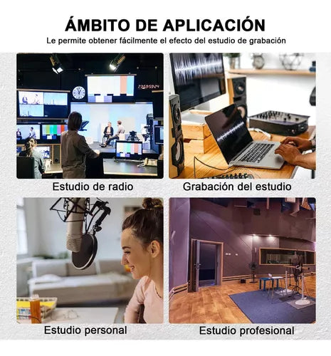 Placa de Aislamiento de Micrófono Portátil – Reducción Óptima de Ruido y Eco