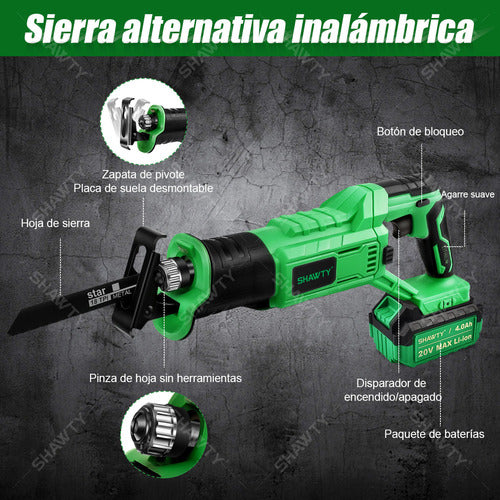 Sierra Recíproca Eléctrica Sable Inalámbrica Shawty