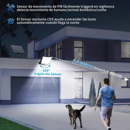 Lámpara Solar Exterior Jardín Pared Sensor Luz 106 Led - Metacompras
