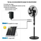 Ventilador Recargable Solar de Pie con Control Remoto 16'' - Eficiencia Energética