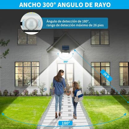 Lámpara Solar LED para Jardín con Sensor de Movimiento y Luz Fría - Metacompras