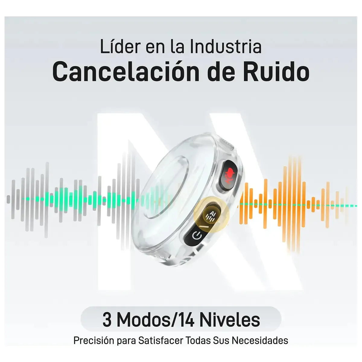 Micrófono Lavalier Inalámbrico con Cancelación de Ruido y Batería de 30h