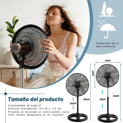 20000mAh Rechargeable Solar Fan Silent 3 Speeds Portable