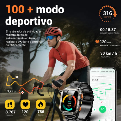 Smartwatch IP68 con GPS y Llamadas Bluetooth 2.1" 900mAh