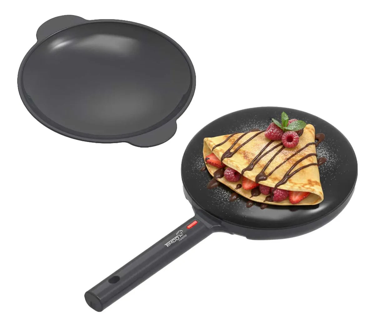 Máquina de Crepas Antiadherente 22 cm Multifuncional 600W Negra