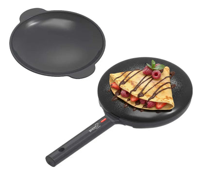 Máquina de Crepas Antiadherente 22 cm Multifuncional 600W Negra