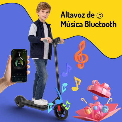 Scooter Eléctrico para Niños con Luz LED 15km/h Color Negro