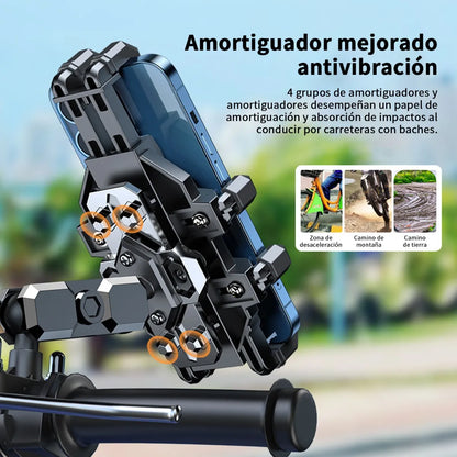 Soporte Antirrobo y Amortiguador para Celular en Motocicleta