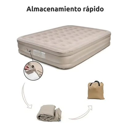 Colchón Inflable Queen con Bomba Eléctrica y Almohadas, 300kg