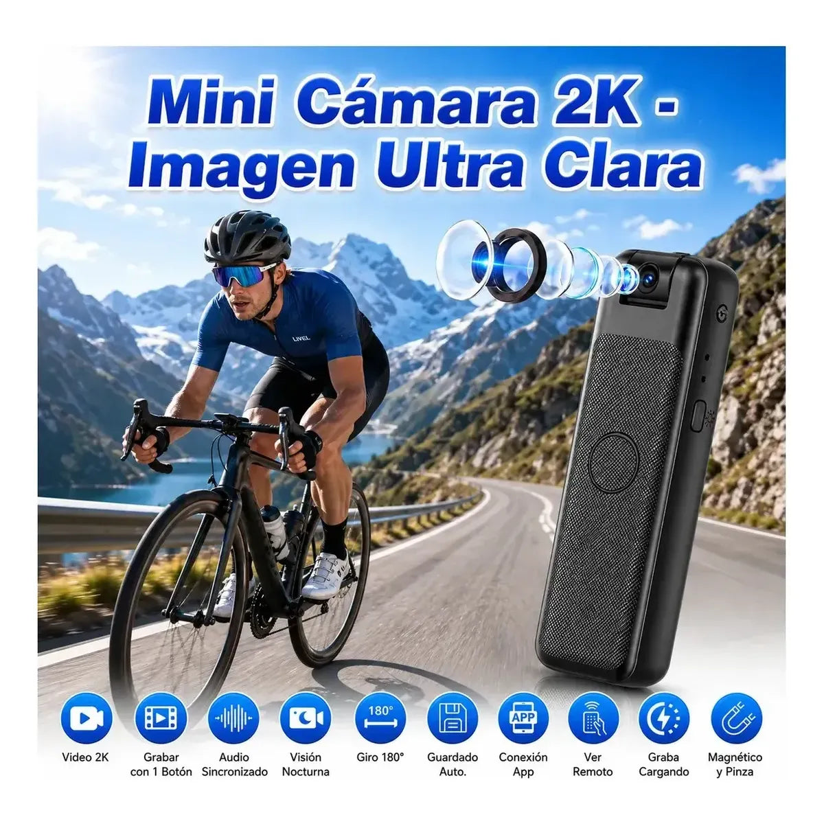 Cámara Espía 2K WiFi con Visión Nocturna y Sensor de Movimiento