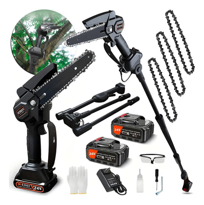 Sierra De Pértiga Mini Ajustable 2 En 1 2,3m + Paquete de Baterías 2pcs