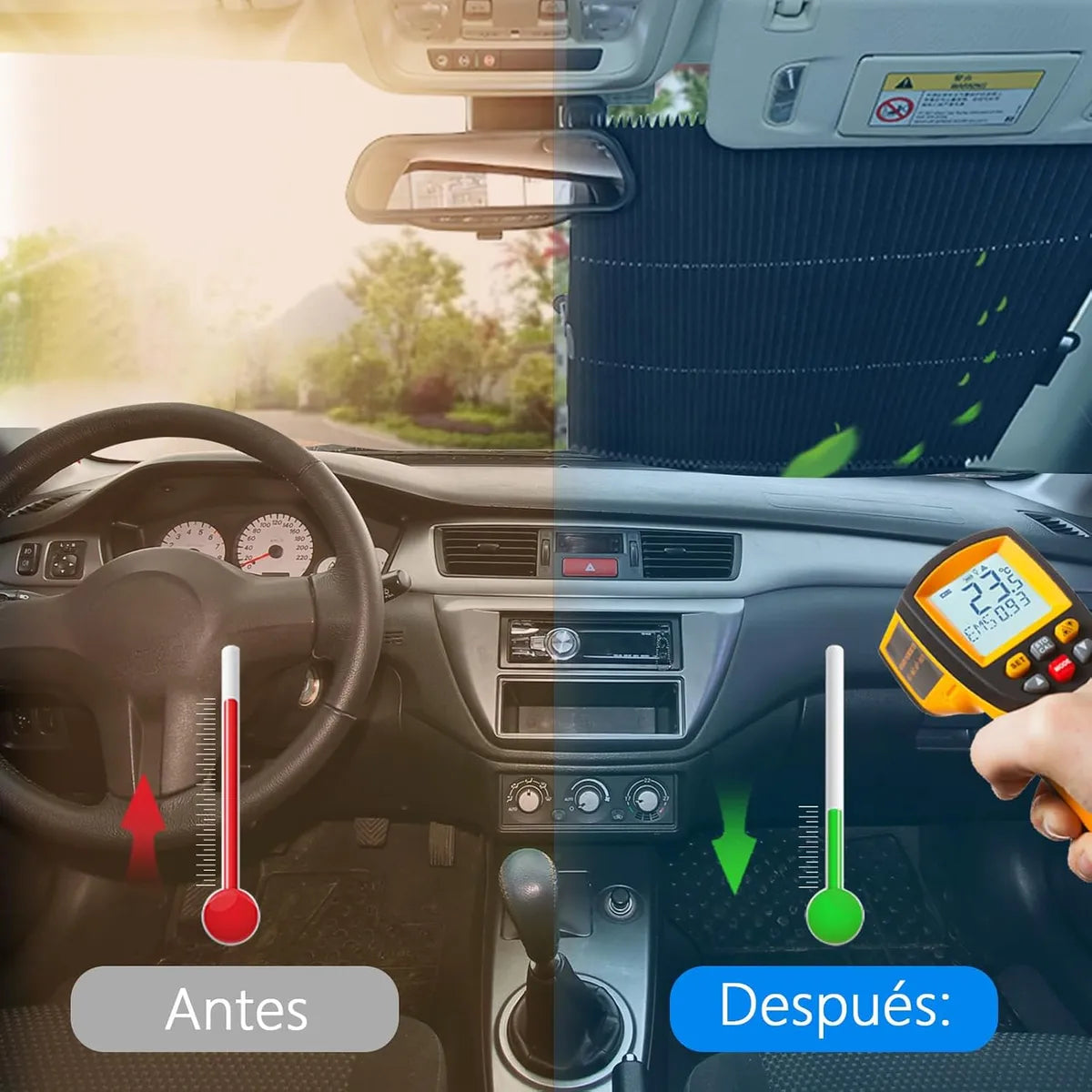 Parasol Retráctil para Parabrisas de Auto y Camioneta - Protección Solar Efectiva