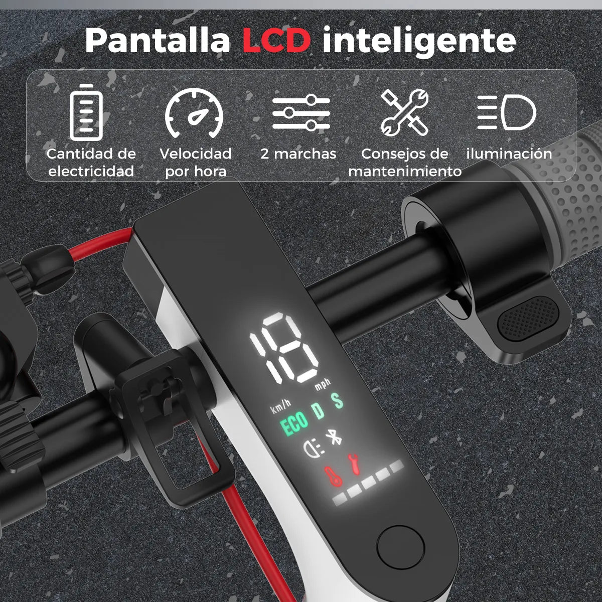 Scooter Eléctrico Plegable 25km/h con Neumáticos de 8.5'' y LED - Metacompras