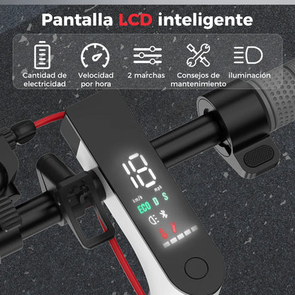Scooter Eléctrico Plegable 25km/h con Neumáticos de 8.5'' y LED - Metacompras
