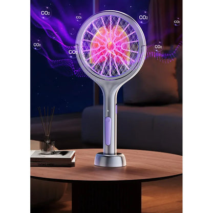 Matamoscas Eléctrico Telescópico con Luz LED para Control de Insectos