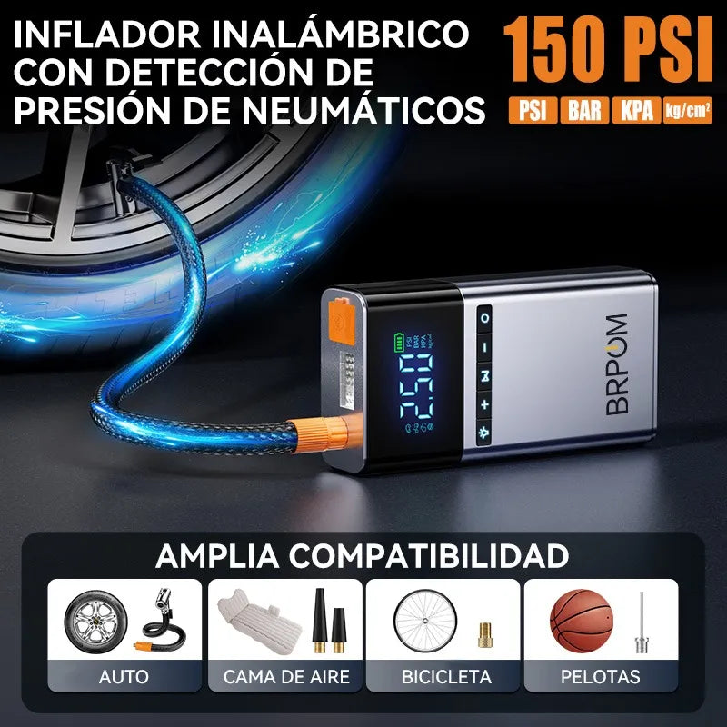 Arrancador de Batería Portátil 26800mAh con Inflador Inteligente 150psi