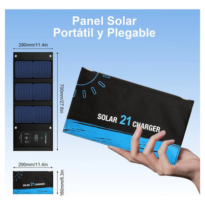 10W Foldable Solar Panel - Fast Charging with 2 USB Ports for Mobile Phones