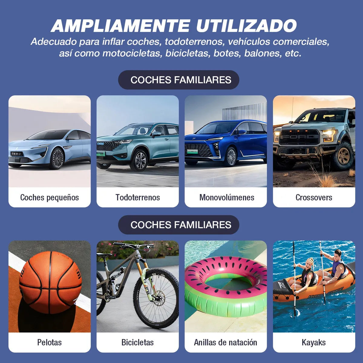 Compresor Inflador de Alta Potencia para Auto y Moto - Bomba Eficiente