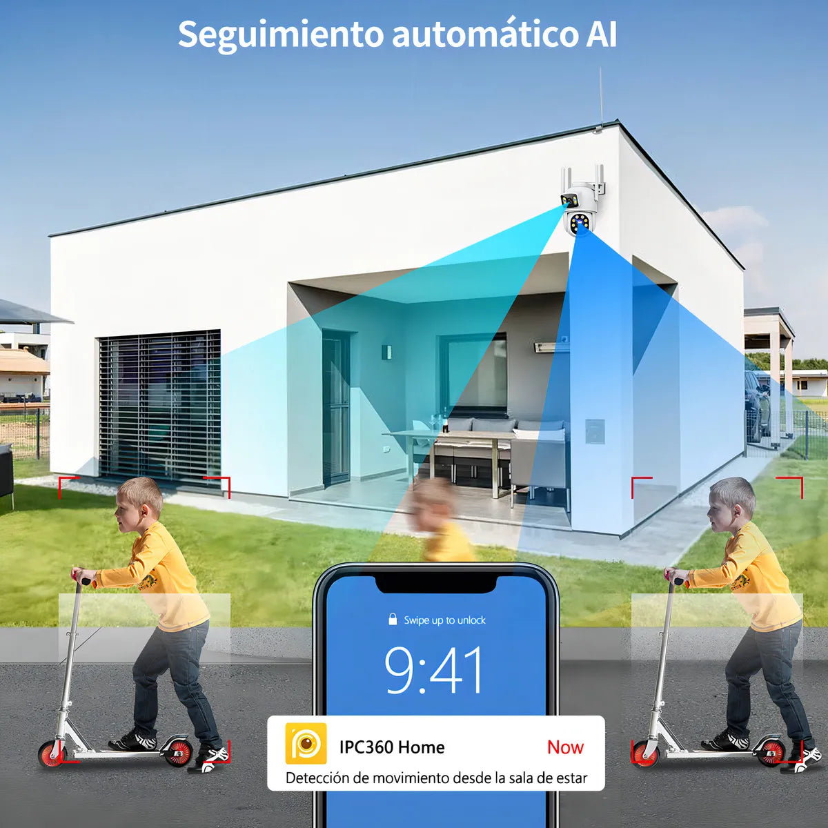 Cámara de Vigilancia Exterior 4K con Doble Pantalla 8MP - Metacompras