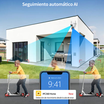Cámara de Vigilancia Exterior 4K con Doble Pantalla 8MP - Metacompras