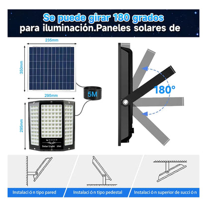 Reflector Solar 2500W Impermeable con Control Remoto y Alta Iluminación