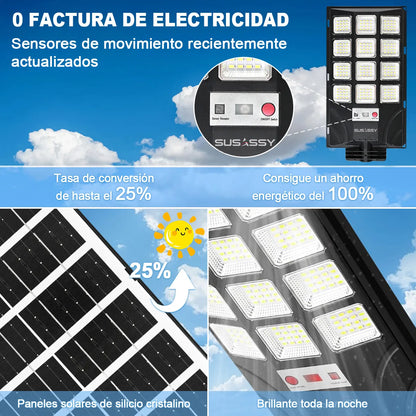 Lámparas Led Solares para Jardín - Estructura Negra - Metacompras