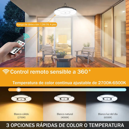 Lámpara Solar Exterior 152 LEDs con Carga USB y Sensor de Movimiento - Metacompras