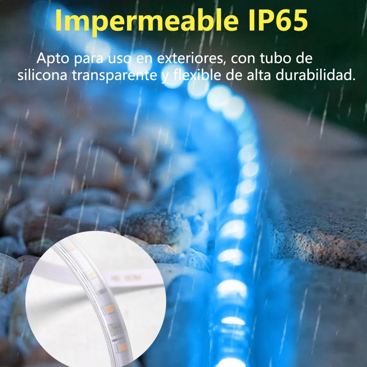 Tira LED Solar 50W 5m RGB Impermeable IP65 para Exterior Personalizable - Metacompras