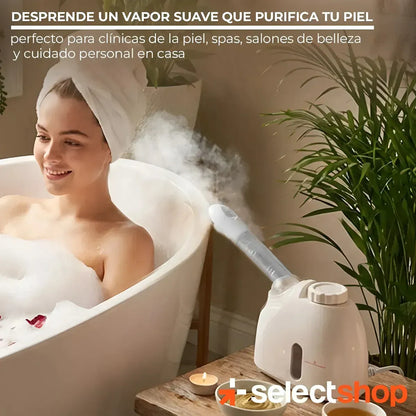 Vaporizador Facial con Cabezal Rotatorio 360° para Limpieza Profunda