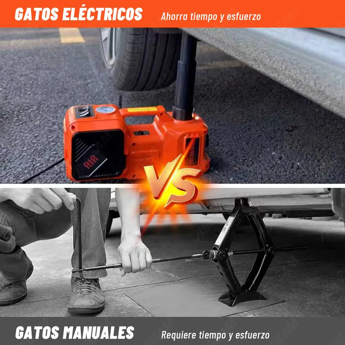 Gato Hidráulico Eléctrico 12v 5 Ton Kit Completo 5 en 1 para Automóviles