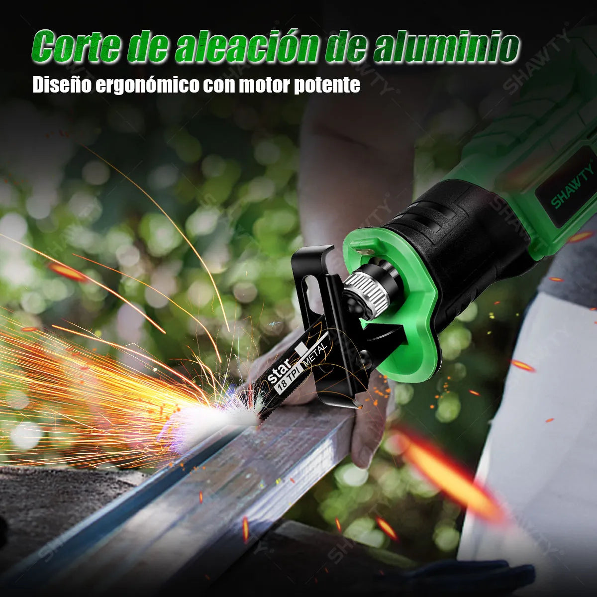 Sierra Alternante Inalámbrica 2700RPM con Kit Completo de 8 Hojas