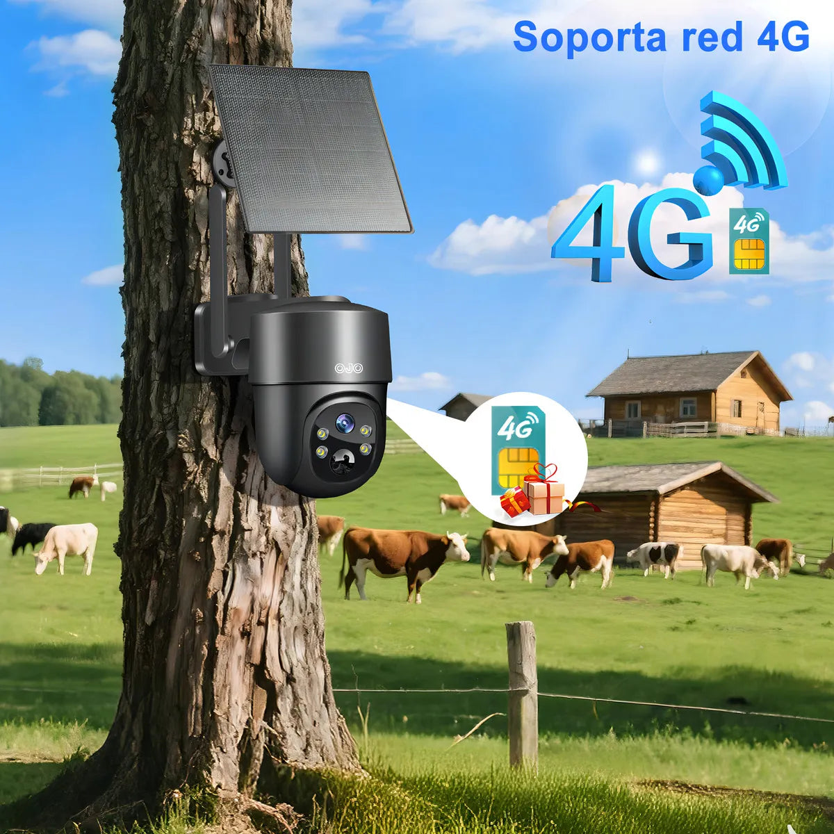 Cámara de Seguridad Exterior Solar 5MP con Sim 4G para Vigilancia Eficaz - Metacompras