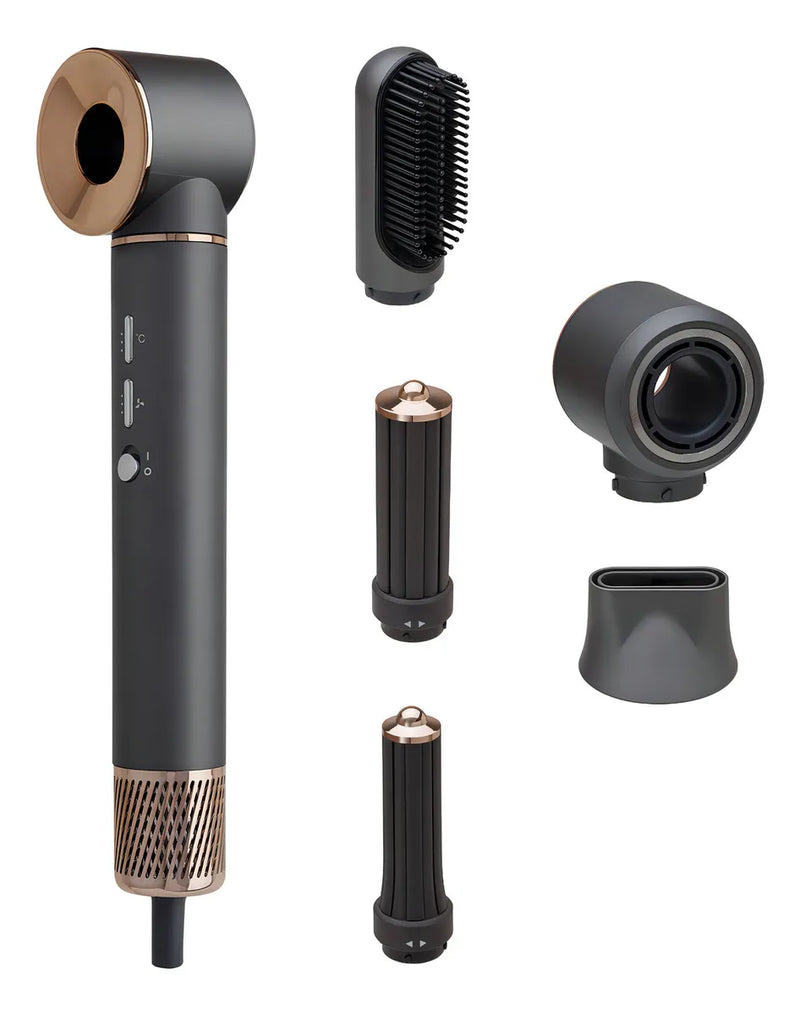 Secadora Profesional Multiestilizador 6 Pzs - Kit Completo Color Gris Oscuro
