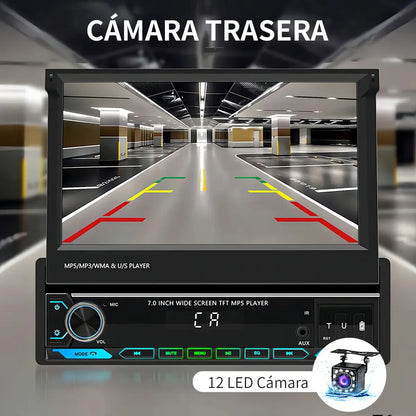 Retractable 7" Car Stereo with Android 13, CarPlay, and WiFi
