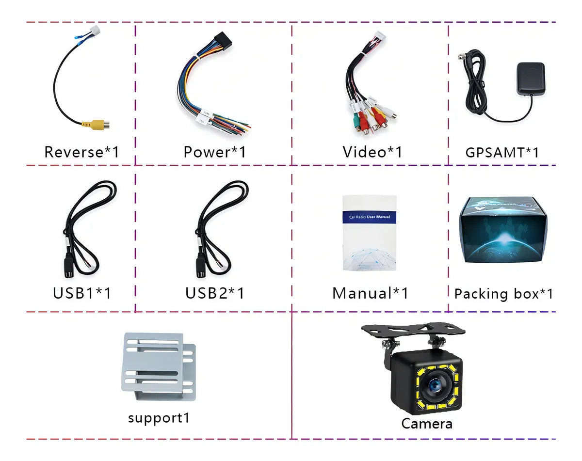Coche Estéreo 2 Din 7" Android 13 con GPS y Wifi - Paquete Especial