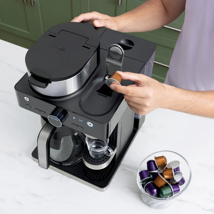 Cafetera de 12 Tazas con Sistema Espresso y Barista - Negro